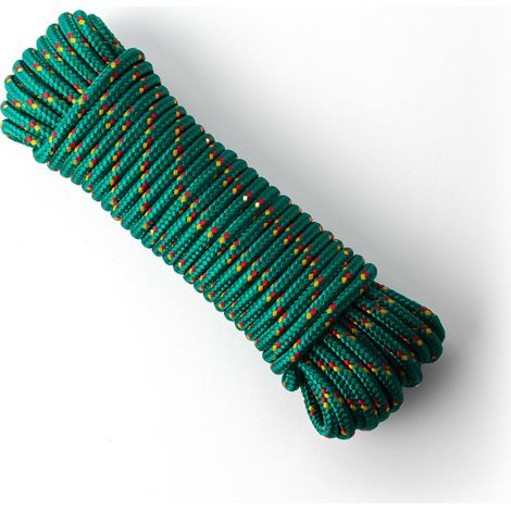 SNURO Corde Polypropylène Tressée (8 mm, 20 m) - Corde Solide en PP tressée - Paracorde Solide et Légère pour l'Extérieur, la Survie et le Jardin - Résistance à la rupture 918kg