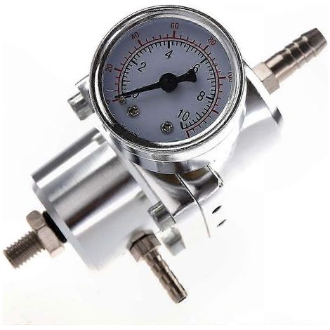 Adjustable fuel pressure regulator with pressure gauge for automotive use (1/4)
