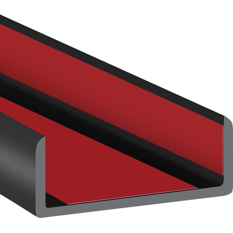 Bordure de Bord en Caoutchouc, 41 mm Bande autocollante Flexible en Forme de U, Protection de Bord pour Bois, Meubles, 6 m, Noir (1/5)