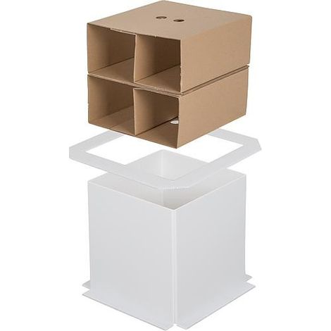 Élément de coffrage carré 270x270 mm – Polypropylène robuste – Plaques de renforcement incluses – Pour installation de boîtes de sol (1/2)
