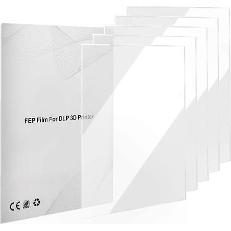 FEP-Folie 140 x 200 mm, 0,15 mm dick, hohe Lichtdurchlässigkeit und verstärkte Festigkeit, Trennfolie für UV-DLP-3D-Drucker, LCD-SLA-Harz (1/5)