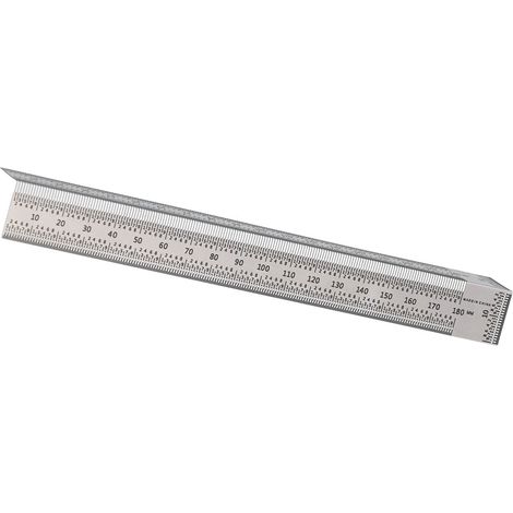 Règle à angle droit avec trou en T, en acier inoxydable, pour le traçage et le travail du bois, 180 mm (1/5)