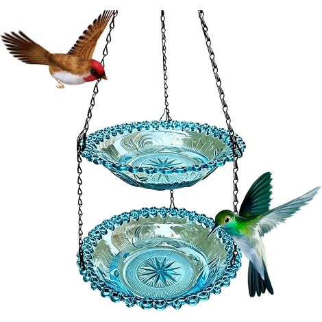 Bains d'oiseaux extérieurs Mangeoire Suspendue De Jardin À Merlebleu Bain de Terrasse Balcon Pour jardin extérieur, balcon, cour, porche, ornithologues amateurs et amoureux de la nature (1/5)