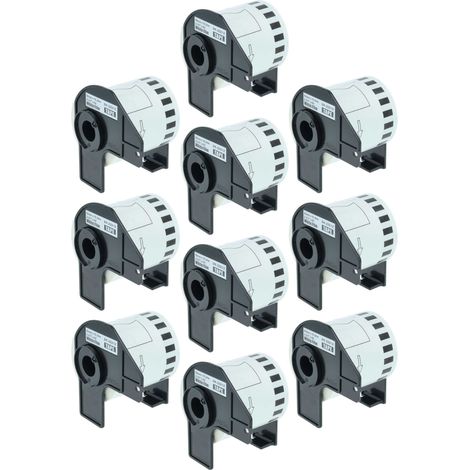 vhbw 10x Label Roll with Holder 62mm x 15.24m (1 Label) Replacement for Brother DK-22212 for Label Maker White (1/4)