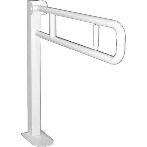 Barra maniglione ribaltabile su colonna alluminio nylon con porta rotolo (1/3)