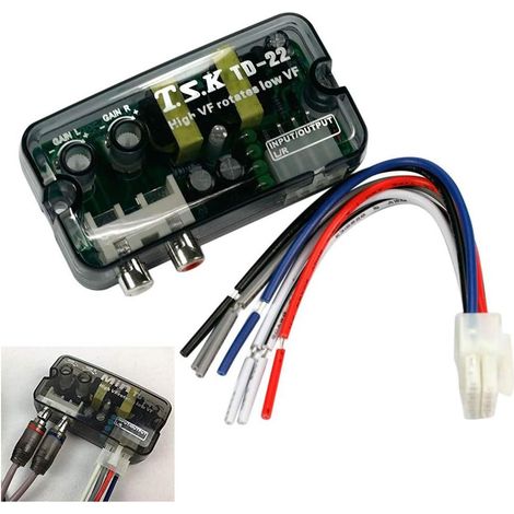 Cable/convertidor de nivel de altavoz estéreo para automóvil, adaptador de nivel de altavoz estéreo (1/2)