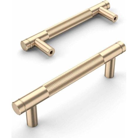 10 Stück goldene Küchenschrankgriffe, 96 mm, Möbelgriffe mit Schrauben, für Büros, Schubladen, Schränke, Kommoden (1/4)