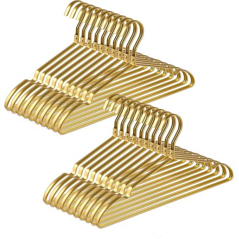 – lot de 20 cintres aluminium doré mat 41,9 cm, extra-lisses, durables, pour manteaux, robes, chemises (1/5)