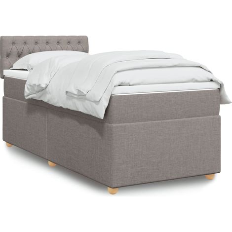 Boxspringbett mit Matratze Taupe 80x200 cm Stoff