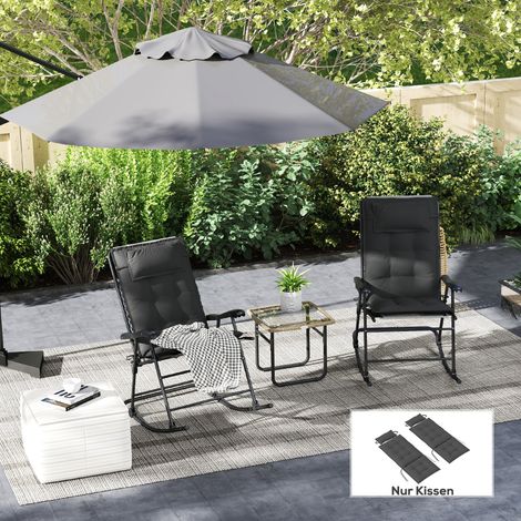 2er Set Auflage für Sonnenliege Wasserabweisend Liegenauflage für Gartenliege Polsterauflage 50x116x5 cm, Dunkelgrau