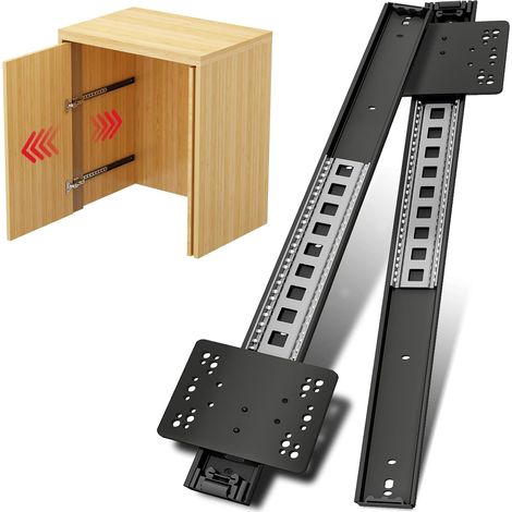 450mm Glissières coulissantes pour portes de meuble, Glissières pour porte cachée, Glissière porte coulissante escamotable, Installation latérale