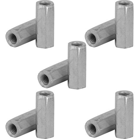10 pièces Écrous longs à douille hexagonale, fixations filetées d'écartement (M6 25) (1/5)