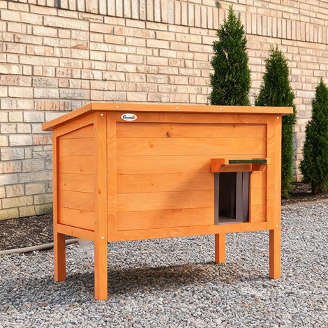 Maison pour chat orange en tannenholz 85 x 50 x 68,5 cm (1/5)