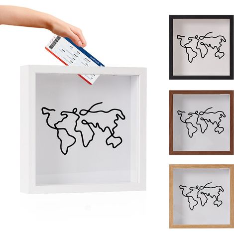 Creative hollow 3cm concert ticket stub storage frame, travel attraction/airline ticket storage frame, classic style - white - 29x29cm