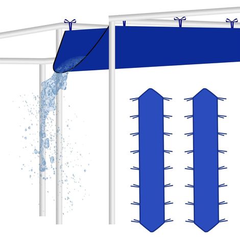 Lot de 2 gouttières de Pluie Robustes améliorées pour Tente Pop-up de 3 m, Drainage Facile, Accessoire de Rechange pour événements d'été en Plein air – Bleu (1/5)