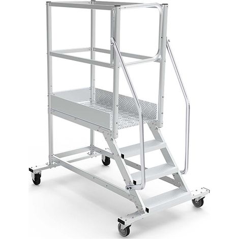 Piattaforma con ruote 3 gradini - Altezza massima di lavoro 2.60m - PTF103PT-P