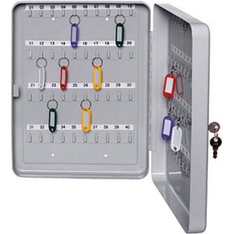 [NEUWERTIG] B-Ware ALCO Schlüsselkasten Schlüsselaufbewahrung 20 Haken Lichtgrau 160x200x75mm (1/2)