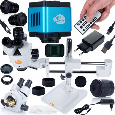 Microscopio stereoscopico trinoculare Rosfix su gantry Jupiter Pro MSJP-T-SDMS1 + telecamera per microscopio Aquarius PRO KMAP-HDMI-USBC 8.29mp Serie Plantes PRO (1/5)