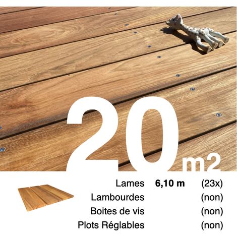 Planches de terrasse bois exotique JATOBA pour 20 m² • Longueur 6,1 m • Livraison gratuite