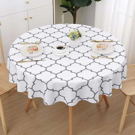 Runde Tischdecke 140 x 140 cm, Tischdekoration, Lotus-Effekt-Muster