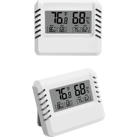 Digitales Thermometer-Hygrometer, 2 Mini-Innenthermometer, großes LCD-Display, tragbar, Min-/Max-Aufzeichnung, geeignet für Zuhause, Terrarium, Kinderzimmer, Inkubator, Keller (1/5)