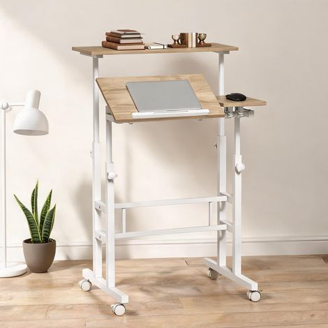 Bureau marron en métal MDF 70 x 60 x 120 cm (1/5)