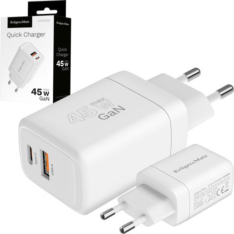 Cargador rápido GAN Power Delivery de 45 W Kruger&Matz (1/5)