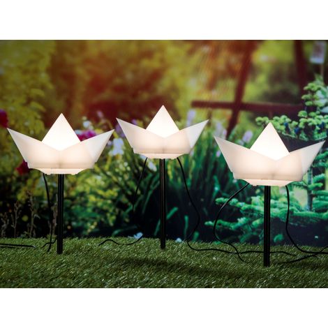 Solar Gartenstecker "Papierboot" - 3er Set - Deko Garten Beleuchtung mit LED in warm weiß (1/3)