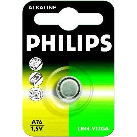 Philips Batteria a bottone LR 44 1.5 V 1 pz. Alcalina/manganese A76 (1/3)