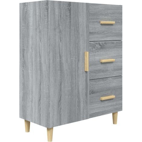 Credenza cassettiera cassettiera mobile contenitore organizer cucina soggiorno salonsonoma 69,5 x 34 x 90 cm derivati del legno grigio 020036482