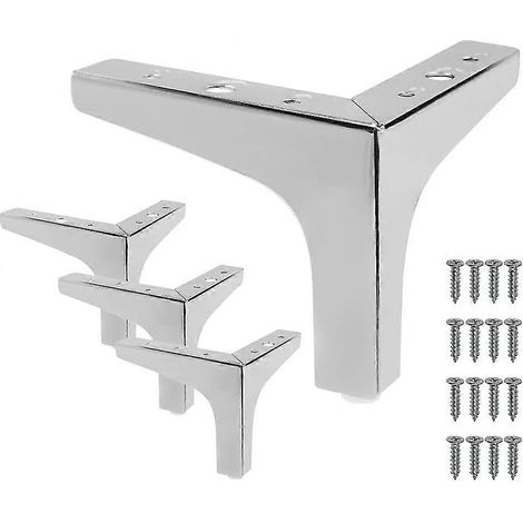 Pieds de meubles de 13 cm (5 pouces), pieds de canapé chromés, ensemble de 4 pièces, pieds de table, en métal (1/5)