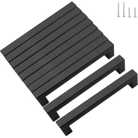 Maniglie per mobili in acciaio inox，Interasse fori 320 mm，1,2  1,2 cm，10 pezzi，acciaio，33,2 cm，3,5 cm，320 mm，inox，Nero (1/5)