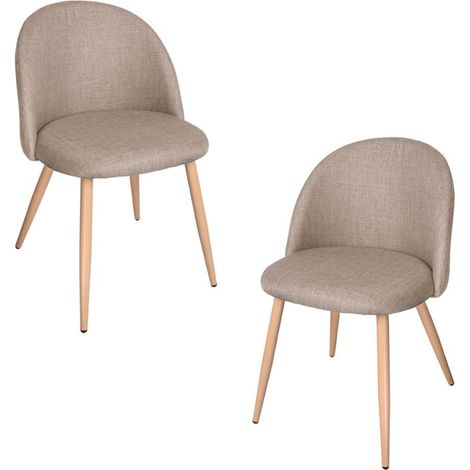 Packs Sillas Comedor - Pack 2 Sillas Vint Tela - Beige (1/4)