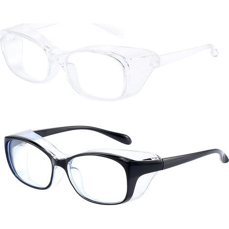 Lunettes de sécurité avec verres antibuée, lunettes de protection contre la lumière bleue, lunettes de protection contre les rayures et le pollen avec protections latérales (1/5)