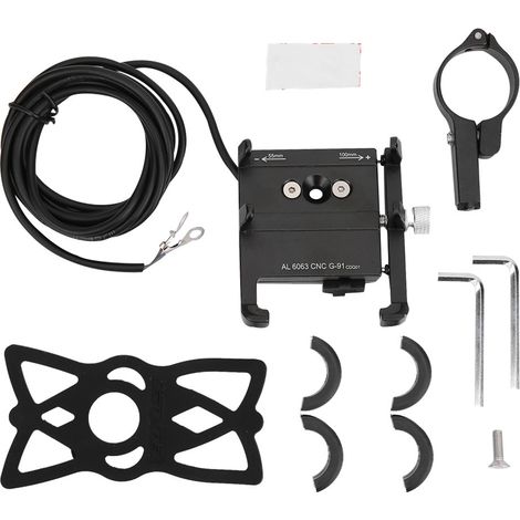 Support de Téléphone pour Moto Vélo Électrique avec Clip en Alliage d'Aluminium pour Navigation (1/5)