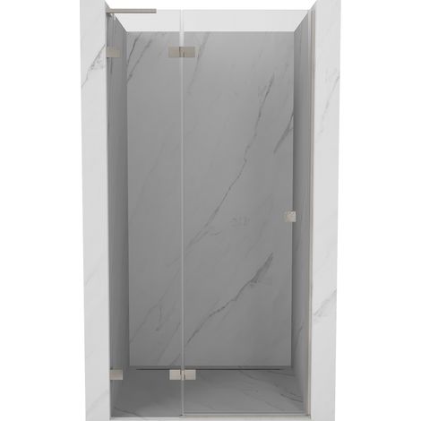 Mexen Lunar L linke, schwenkbare Duschwand 120 cm, transparent, gebürsteter Nickel - 834L-120-000-97-00-L