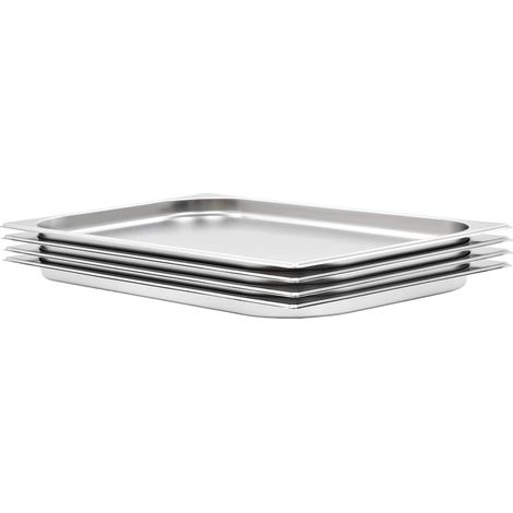 vidaXL Récipients Gastronorm 4 pcs GN 1/1 20 mm Acier inoxydable (1/5)