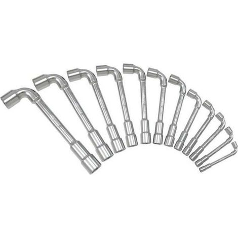 Clés a pipe - KS TOOLS - 517.0442 - Boite de 12 clés a pipe débouchées métriques - 6 pans - De 7 a 24 mm
