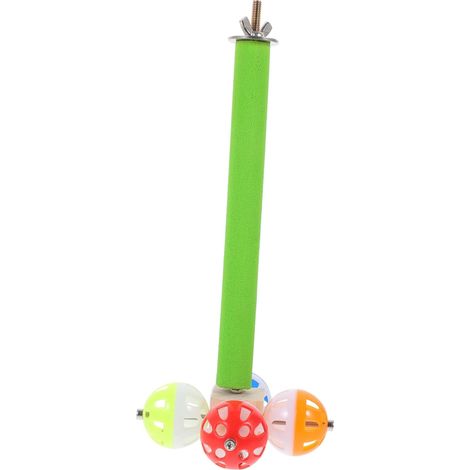 Wooden Parrot Perch Toy with Rotating Bell (1/5)
