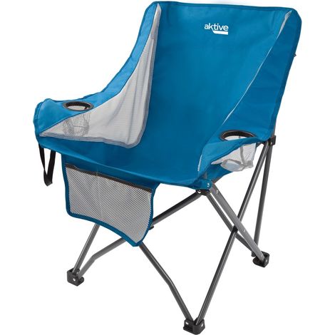 Aktive Silla de camping plegable azul cómoda y resistente (1/5)