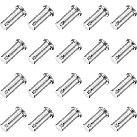 20Pcs M10 x 25mm Goupilles À Trou Unique, 304 Acier Inoxydable Tête Plate Goupilles D'Attelage Pour Verrou De Remorque, Installation De Meubles, Équipement Industriel (1/5)