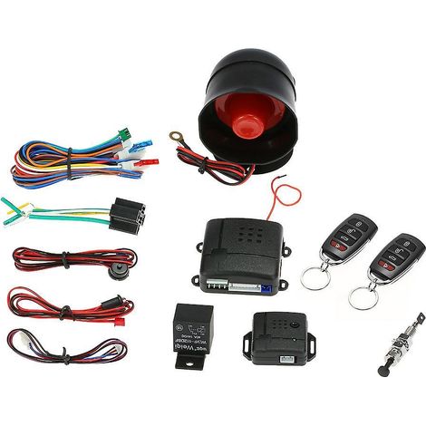 Système d'alarme antivol universel pour voiture - Protection anti-effraction avec 2 télécommandes - L317 Noir (1/5)