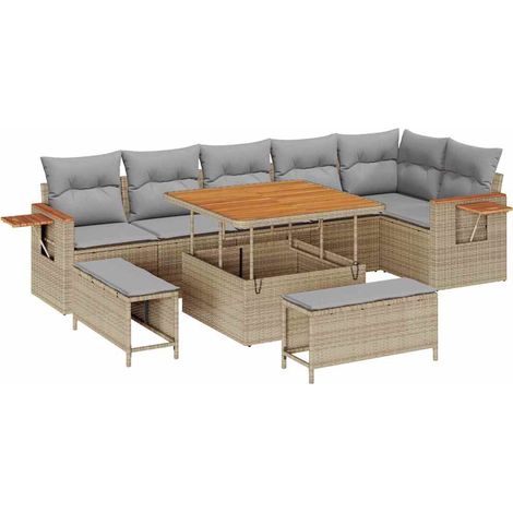 Maison Exclusive - Conjunto de sofás de jardín 11 uds. 9-Número d (1/5)