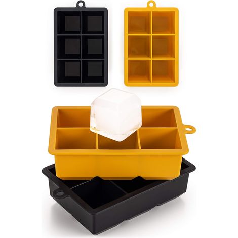 XXL-Eiswürfelformen – 6 XXL-Eiswürfel pro Form (12 Eiswürfel)