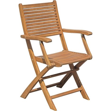 Klappbarer Gartenstuhl aus Holz mit Armlehnen für den Außenbereich Nias (1/4)