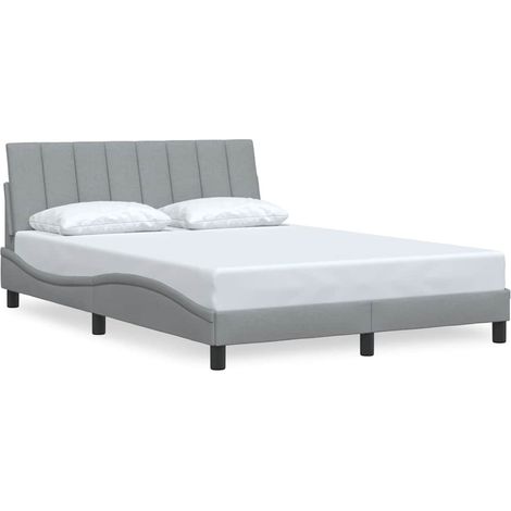 Maison Exclusive - Cadre de lit sans matelas Hanko gris clair 140x190 cm tissu