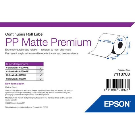 Epson 7113703 etichetta per stampante Bianco Etichetta per stampante autoadesiva