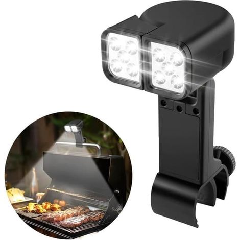 Grille double rotative et éclairage vélo – Lampe LED à deux têtes pour griller et faire du vélo-AquaForge