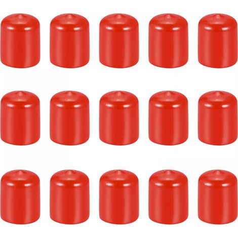15 Paquet 20mm ID Rouge Vis Filetage Protecteurs Caoutchouc Terminal Capuchons Boulon Couvercles pour Vis Boulon Meubles Tuyau (1/5)