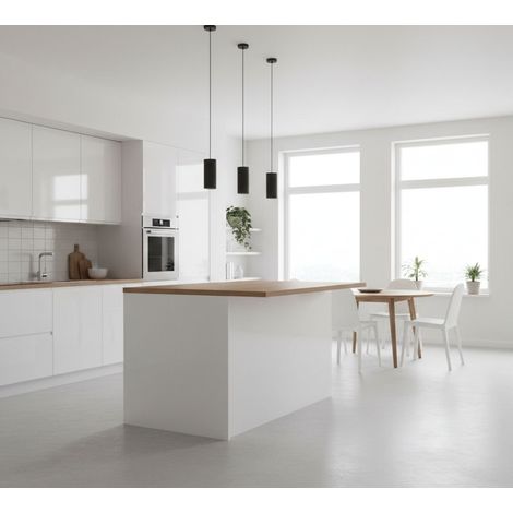 Isola da Cucina - Modulabile 2 Ripiani, Bianco Lucido, -, 125x90x90h cm Gornov